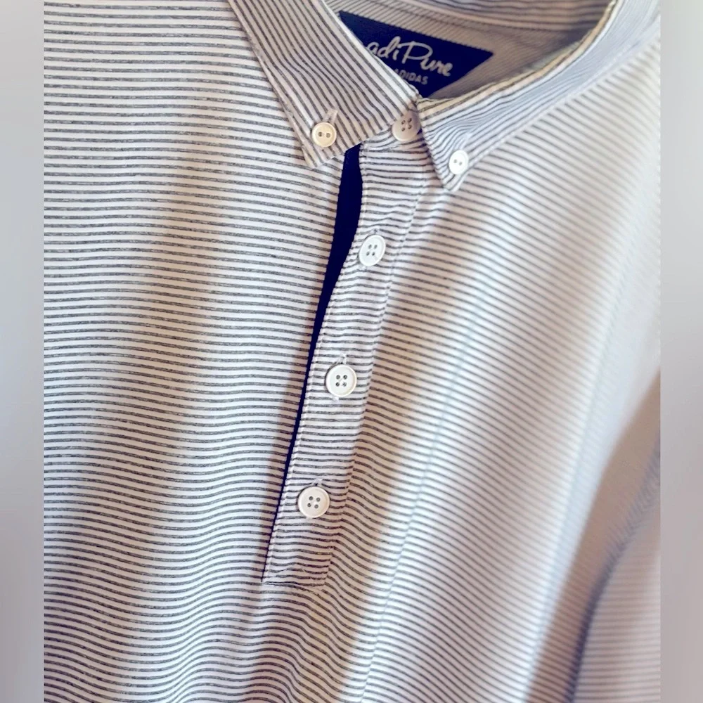 Adidas Adi-Pure Golf Polo Shirt. Men’s Sz-L Gray | White Neutral. Lightweight.